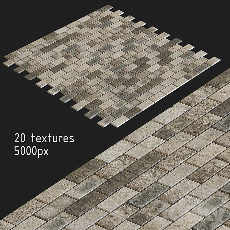 Paving slabs. 20 textures